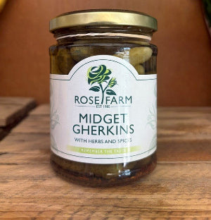 Rose Farm Midget Gherkins 360g