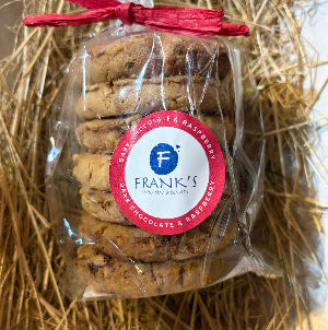 Franks Dark Chocolate & Raspberry cookies 220g