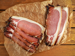 Bacon - Back, dry cured, smoked. Approx. 6 rashers/250g